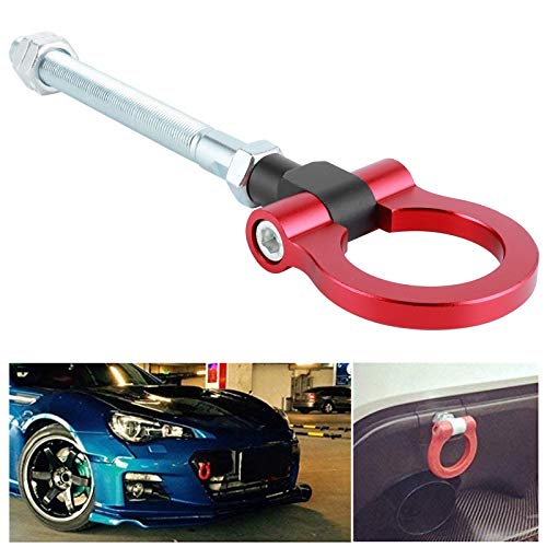 Tow Hook Ring,T6061 Billet Aluminum Heavy Duty Tow Hook Folding Strap Racing IS2303 Fit for BRZ/Impreza/WRX/STi(Red)