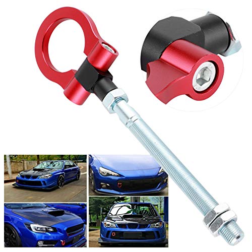 Tow Hook Ring,T6061 Billet Aluminum Heavy Duty Tow Hook Folding Strap Racing IS2303 Fit for BRZ/Impreza/WRX/STi(Red)