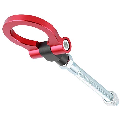 Tow Hook Ring,T6061 Billet Aluminum Heavy Duty Tow Hook Folding Strap Racing IS2303 Fit for BRZ/Impreza/WRX/STi(Red)