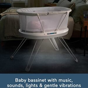 Fisher-Price Baby Bedside Sleeper Luminate Bassinet with Sound Detection Plus Customizable Lights Music and Sounds