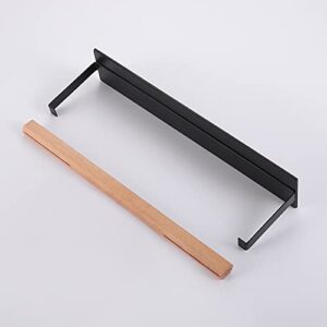 KES Magnetic Paper Towel Holder, Black Paper Towel Holder for Refrigerator, Wood & Metal Paper Towel Roll Holder, KPH502MA-BK