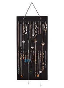 zfzgfrcs hanging jewelry organizer, large capacity and organizer storage for hanging necklaces, bracelets, earring chains, anklets, etc. (black)