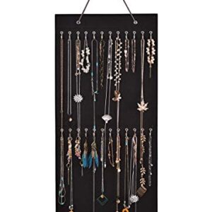 ZFZGFRCS Hanging Jewelry Organizer, Large Capacity and Organizer Storage for Hanging Necklaces, Bracelets, Earring Chains, Anklets, etc. (Black)