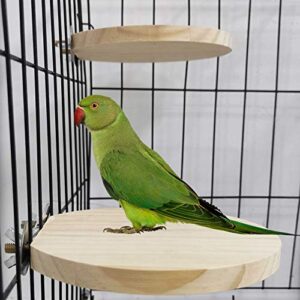 kathson Wood Bird Perch Wooden Parrot Stand Toy Parakeet Standing Platform Chew Toys Natural Cuttlebone Paw Grinding Stick Cockatiels Cage Accessories Exercise Toy for Conures Budgies Lovebirds 5PCS