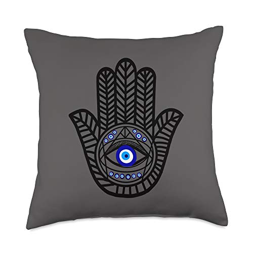 Nazar eye Nazar Turkish Evil Eye Protection Hand of Hamsa Throw Pillow, 18x18, Multicolor