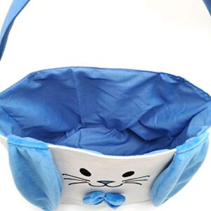 LO LORD LO Easter Bunny Baskets Easter Bag Bucket for Easter Egg Hunt Stuffers with Fluffy Ears for Kids (fluffy-green)