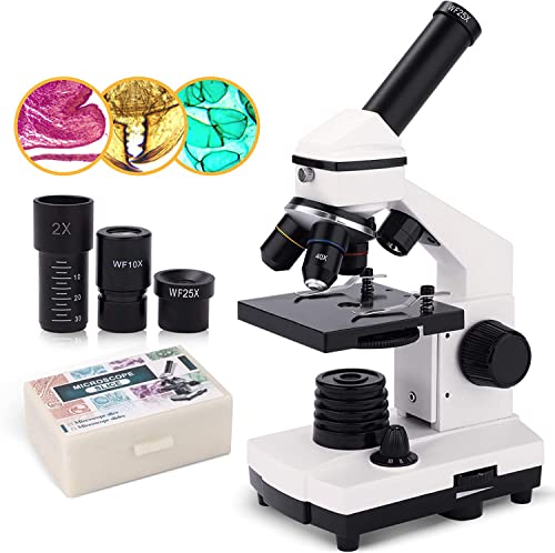 Microscope,Compound Monocular Microscope 40X-2000X for Kids,Adults and Students, Precision Biological Science Education Microscope with Kits