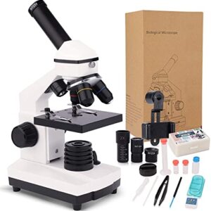 Microscope,Compound Monocular Microscope 40X-2000X for Kids,Adults and Students, Precision Biological Science Education Microscope with Kits