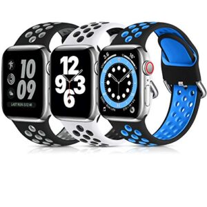 lerobo 3 pack compatible for apple watch band 44mm 42mm 45mm 49mm 41mm 40mm 38mm,soft silicone strap breathable replacement sport bands for apple watch se/ultra iwatch series 8 7 6 5 4 3 2 1 men women