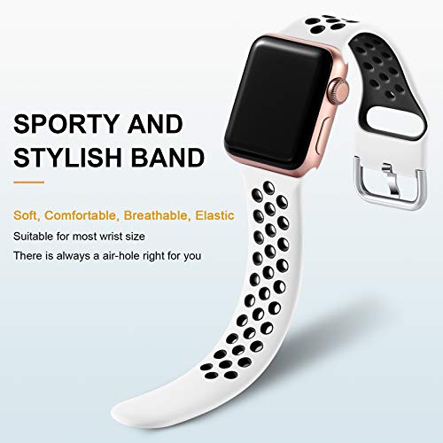 Lerobo 3 Pack Compatible for Apple Watch Band 44mm 42mm 45mm 49mm 41mm 40mm 38mm,Soft Silicone Strap Breathable Replacement Sport Bands for Apple Watch SE/Ultra iWatch Series 8 7 6 5 4 3 2 1 Men Women