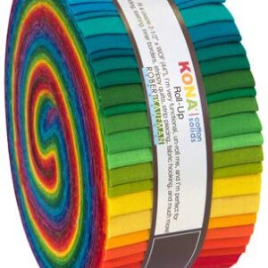 Roll-Ups Kona® New Classic Palette 2.5" Fabric Strips Robert Kaufman Jelly Roll Fabric Bundle Quilter's Cotton Solids Precuts (M525.23)