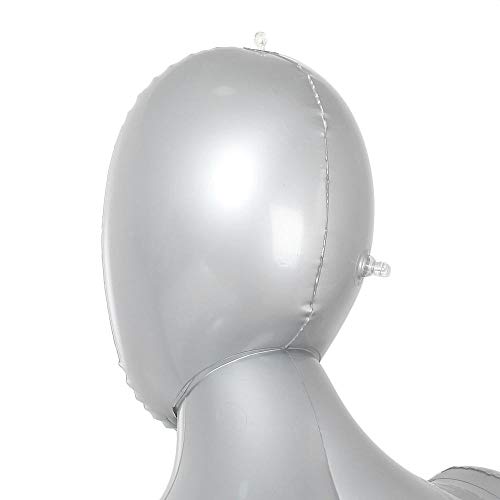 Three T Inflatable Mannequin Female Women Girls Whole Body Full Body with Arms Head Torso Model, Silver