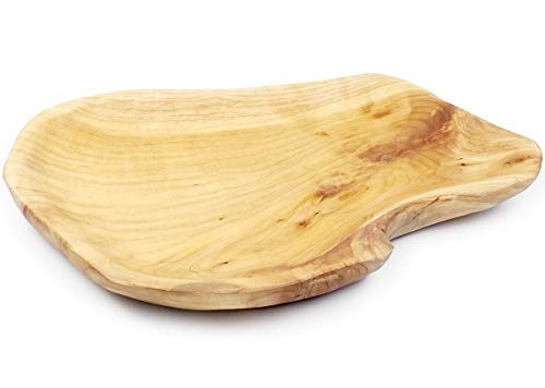 EWEIGEER Wood Fruit Snack Dish Hand-Carved Candy Dish Natural Handmade Wooden Serving Tray Wood Root Carved Dish Fruit Bowl 12.5"