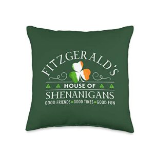 fitzgerald family name gifts fitzgerald irish family name gift personalized home decor throw pillow, 16x16, multicolor