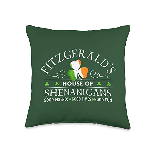 Fitzgerald Family Name Gifts Fitzgerald Irish Family Name Gift Personalized Home Decor Throw Pillow, 16x16, Multicolor