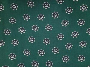 fabricity - rayon challis fabric by the yard - 58 inches wide - printed small flower designs (green & white, 1 yard)