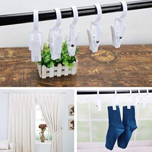 ccHuDE 12 Pcs 4.1 inch Plastic Strong Swivel Hook Rotating Laundry Hanging Hook Clothes Pins Beach Towel Clips Black