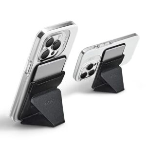 moft magsafe wallet stand for iphone 14/13/12 series magsafe compatible phone stand with 3 viewing angles (night black)