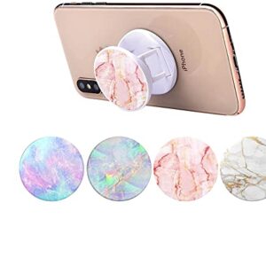 IYAYUHE Multi-Function Cell Phone Stand,Pink Rose Gold Marble Opal Expanding Stand Grip for Smartphones and Tablets (4 Pack)
