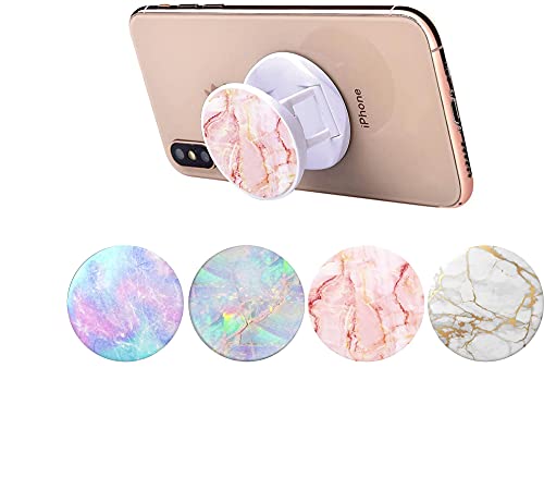 IYAYUHE Multi-Function Cell Phone Stand,Pink Rose Gold Marble Opal Expanding Stand Grip for Smartphones and Tablets (4 Pack)