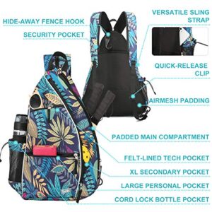 Sucipi Pickleball Bag Pickleball Backpack for Women Men Tennis Bag Tennis Backpack Reversible Pickleball Paddle bag Tennis Rackets Bags for Ladies Purple Leaf