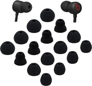 alxcd ear tips replacement for beats flex wireless earphones, s/m/l/d 4 sizes 8 pairs soft silicone eargel earbuds tips, fit for beats flex, 8 pairs (black)