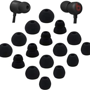 ALXCD Ear Tips Replacement for Beats Flex Wireless Earphones, S/M/L/D 4 Sizes 8 Pairs Soft Silicone Eargel Earbuds Tips, Fit for Beats Flex, 8 Pairs (Black)