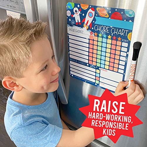 Outer Space Kids Chore Chart Magnetic, Reward Chart for Kids, Good Behavior Chart for Kids at Home, My Responsibility Chart for Kids, Magnetic Reward Chart for kids Behavior, Chore Chart for One Child