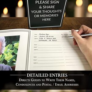 Funeral Guest Book | Memorial Guest Book | Guest Book for Funeral Hardcover | Guestbook for Sign in, Celebration of Life Memorial Service | Funeral Guest Sign Book with Memory Table Card Sign Included (Tree & Lake)