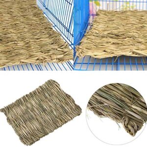 Grass Mat for Rabbit Bunny Chew Toys Woven Bed Mat for Guinea Pig Chinchilla Squirrel Hamster Cat Dog and Small Animal (8PCS Grass mat)