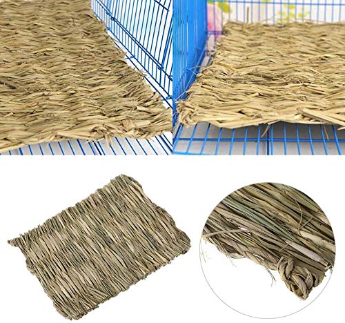 Grass Mat for Rabbit Bunny Chew Toys Woven Bed Mat for Guinea Pig Chinchilla Squirrel Hamster Cat Dog and Small Animal (8PCS Grass mat)