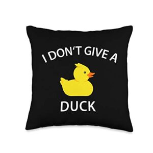 cute duck tees i don't give funny rubber duck throw pillow, 16x16, multicolor