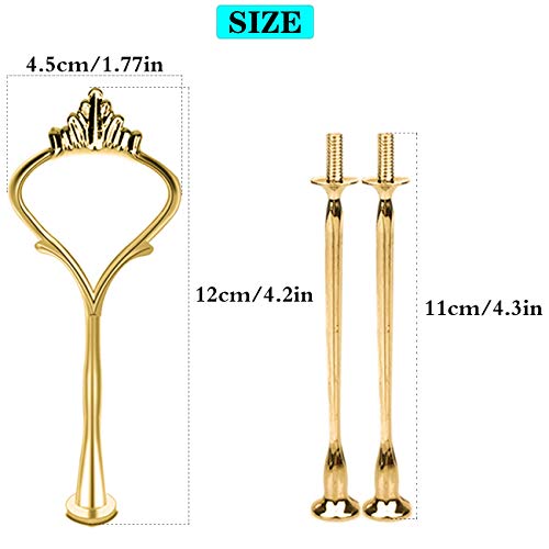 Kukiwhy 8 Set Tiered Tray Hardware for Cake Stand Mold Crown 3 Tier Cake Stand Fittings Hardware Holder for Wedding and party Making resin Cupcake Dessert Platter Serving Stand(Gold)
