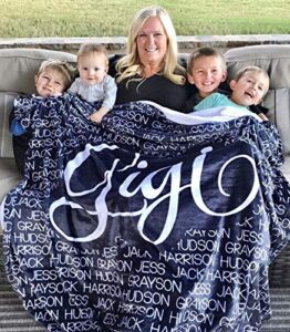 personalized name blanket for your family, custom throw blanket with name, best gift for daughter, mom, dad, grandma. great gift for birthday, christmas, graduation, mother day, wedding gift
