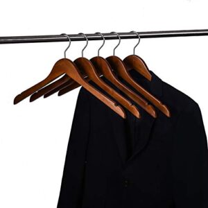 Better to U 17.5" Antique Brown Wooden Suit Hangers, Coat Standard Hangers with Notches, Retro Closet Clothes Hangers (20 Pack)