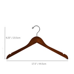 Better to U 17.5" Antique Brown Wooden Suit Hangers, Coat Standard Hangers with Notches, Retro Closet Clothes Hangers (20 Pack)