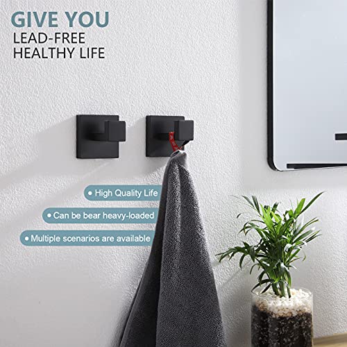 KOKOSIRI 12-Inch Single Towel Bar, Bathroom Towel Holder, Bath Towel Hook Square Robe Hook Coat Hook, Wall Mounted, SUS 304 Stainless Steel, Matte Black, B05A3-BK-L12