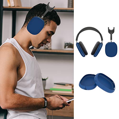 LLOHOOCC Silicone Cover for Apple Airpod Max Headphones, Anti-Dust,Scratch Proof Airpods Max Case Cover,Earcup Protector,Headset Speakers Skin Protector (Midnight Blue)