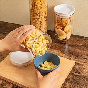 Slideep Round Airtight Food Storage Containers with Lids, BPA Free Plastic Clear Kitchen Pantry Organization Containers, Great for Flour, Sugar, Cereal 6PCS Different Size Set