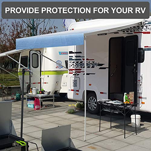 RV Awning Fabric Replacement Waterproof Vinyl Shade Screen for Awnings Camping Universal Fit Fabric Sun Shade UV Sun Blocker Canopy RV Awning Shade Shelter Fabric - 17' (Fabric 16'2")