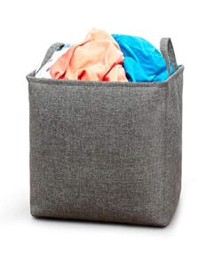 hs-tpp 75l foldable storage, laundry basket drawstring, fabric storage bin basket ，pet storage collection, extended handle for easy carrying, used for clothes and toys, grey，(18×15×23 inch)