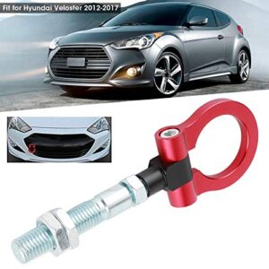 Tow Hook Ring,Heavy Duty Tow Hook Folding Ring Racing Front Car Refitting Fit for Veloster 2012?2017 Black/Red (Red)