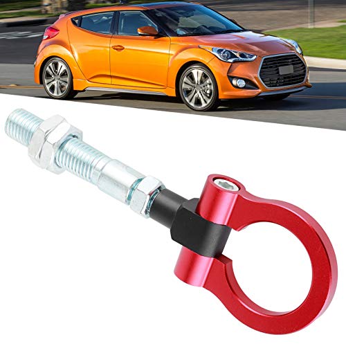 Tow Hook Ring,Heavy Duty Tow Hook Folding Ring Racing Front Car Refitting Fit for Veloster 2012?2017 Black/Red (Red)