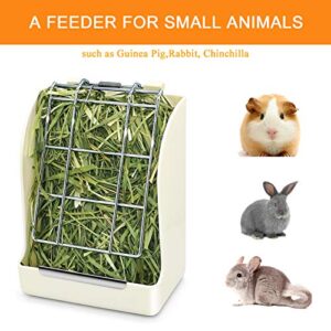 Rabbit Hay Feeder Food Dispenser/Rack Keep Hay, Alfalfa Clean & Fresh, Less Waste and Wess, Fit for Rabbits/Guinea Pig/Chinchilla and Other Small Animals by TOMOON