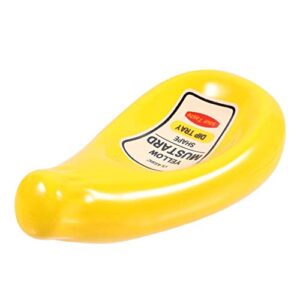 nuobesty ceramic soy dipping bowl creative tomato ketchup bottle shaped sauce seasoning dish porcelain mustard serving plate dinnerware for home restaurant (yellow)