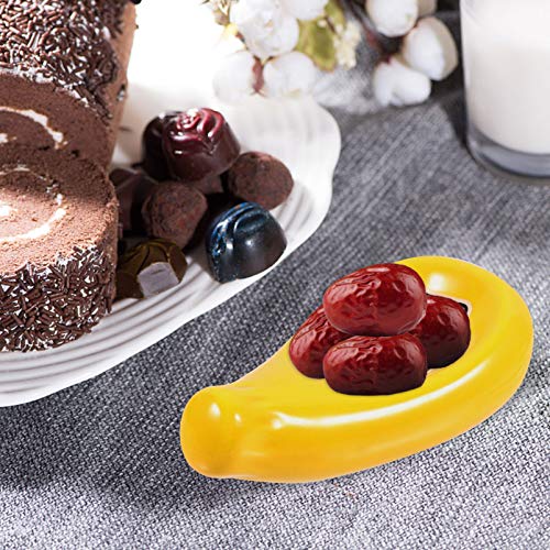 NUOBESTY Ceramic Soy Dipping Bowl Creative Tomato Ketchup Bottle Shaped Sauce Seasoning Dish Porcelain Mustard Serving Plate Dinnerware For Home Restaurant (Yellow)