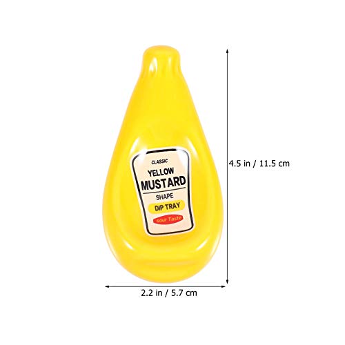 NUOBESTY Ceramic Soy Dipping Bowl Creative Tomato Ketchup Bottle Shaped Sauce Seasoning Dish Porcelain Mustard Serving Plate Dinnerware For Home Restaurant (Yellow)