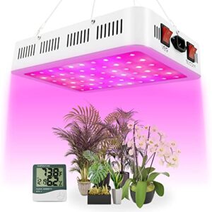 nailgirls led grow light, 600w grow lamp for indoor plants full spectrum plant growing light fixtures with daisy chain temperature hygrometer