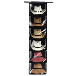 treehouse london cowboy hat rack storage with dust cover - xl 6 shelf hanging hat organizer for men and womens closets - wardrobe hanging cowboy cap hat holder for wide brimmed hats