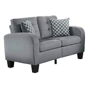 lexicon westville tufted fabric loveseat, 57" w, gray